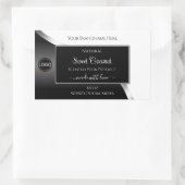 Zwart-wit Wavy Silver Logo Product Labels (Tas)