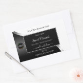 Zwart-wit Wavy Silver Logo Product Labels (Envelop)