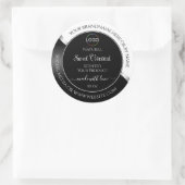 Zwart-wit Wavy Silver Logo Product Labels (Tas)