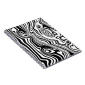 Zwart Wit Wavy Stripe Notitieboek Kies Kleur (Rechterzijde)