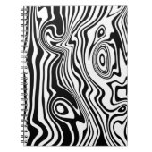 Zwart Wit Wavy Stripe Notitieboek Kies Kleur (Voorkant)