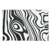 Zwart Wit Wavy Stripe Pillow Hoesje Kussensloop (Voorkant)