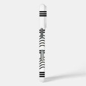 Zwart-wit Wavy Stripes Patroon Monogram Case-Mate iPhone Case (Achterkant / Rechts)