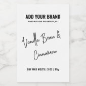 Zwart Wit Wax Melt Minimalistisch Modern 3x2" Labe Voedselcontainer Etiket (Enkel label)