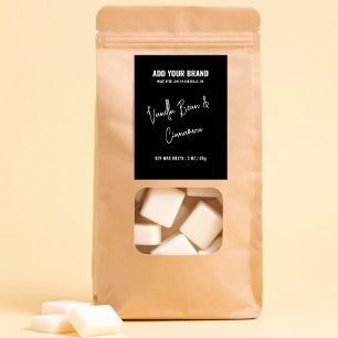 Zwart Wit Wax Melt Minimalistisch Modern 3x2" Labe Voedselcontainer Etiket