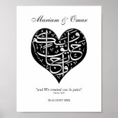 Zwart-wit We Creëer je in Pairs Nikkah Poster (Voorkant)