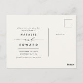 Zwart + wit we doen elegante bruiloft briefkaart (Achterkant)