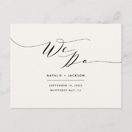 Zwart + wit we doen elegante bruiloft briefkaart