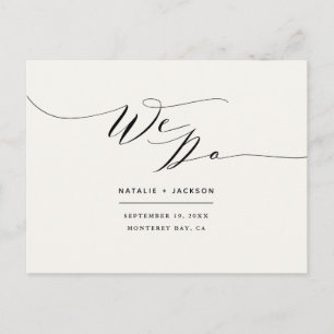Zwart + wit we doen elegante bruiloft briefkaart