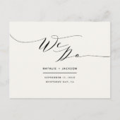 Zwart + wit we doen elegante bruiloft briefkaart (Voorkant)