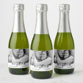 Zwart-wit We doen nog steeds gelofte vernieuwing / Sparkling Wijnetiket (Flessen)