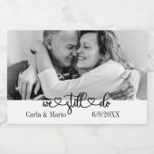 Zwart-wit We doen nog steeds gelofte vernieuwing / Sparkling Wijnetiket (Enkel label)