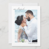 Zwart-wit We Eloped Minimale Moderne Bruiloft Aankondiging (Voorkant)