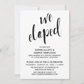 Zwart & Wit We Elopeden Typografie Viering Kaart (Voorkant)