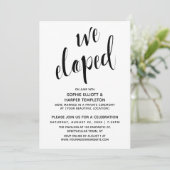 Zwart & Wit We Elopeden Typografie Viering Kaart (Staand voorkant)