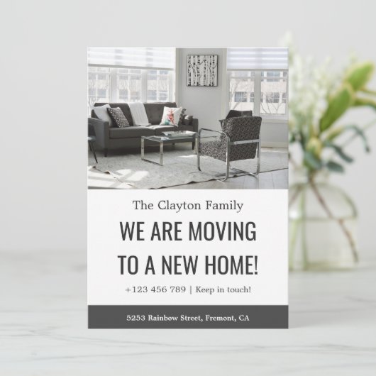 Zwart-wit We zijn bewegende aankondiging (Staand voorkant)