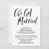 Zwart & Wit We Zijn Getrouwd Typografie Feestje Kaart (Voorkant)