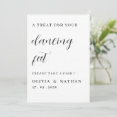 Zwart-wit Wedding Dancing Feet Kaart (Staand voorkant)