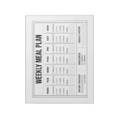 Zwart & Wit Weekmenu Notitieblok (Linkerzijde)