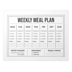 Zwart & Wit Weekmenu Notitieblok