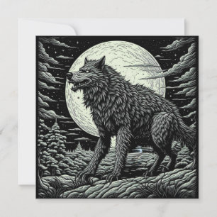 Zwart-wit  Weerwolf Ai Art