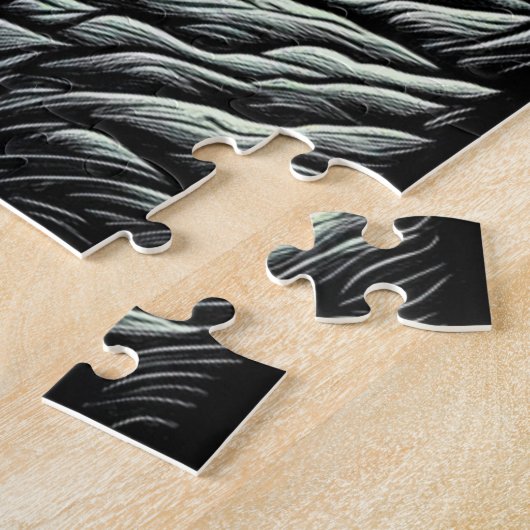 Zwart-wit  Weerwolf Ai Art Legpuzzel (Zijkant)