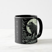 Zwart-wit  Weerwolf Ai Art Mok (Voorkant rechts)