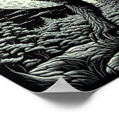 Zwart-wit  Weerwolf Ai Art Poster (Hoek)