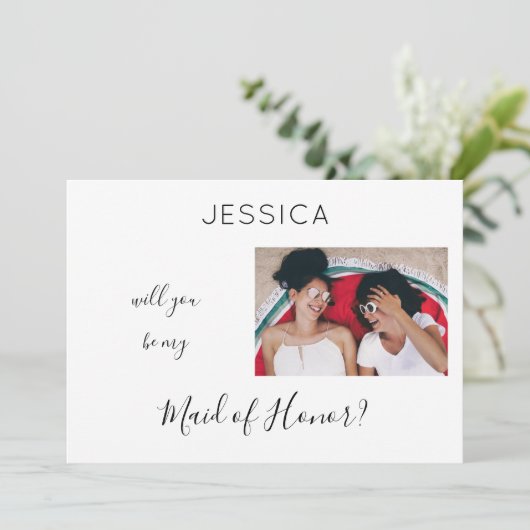 Zwart-wit Wees mijn zegen van eer Foto Voorstel H Kaart (Staand voorkant)