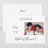 Zwart-wit Wees mijn zegen van eer Foto Voorstel H Kaart (Voorkant / Achterkant)