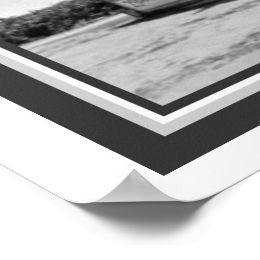  zwart/wit wegdek Poster 16 x 20 (Hoek)