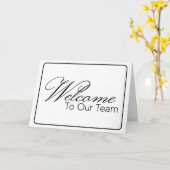 Zwart-wit Welkom bij het Team Nieuwe Medewerker Kaart (Gele Bloem)