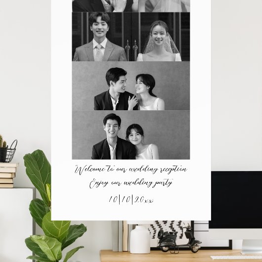 Zwart & Wit Welkom bij onze bruiloft minimalist Poster (Thuiskantoor)