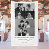 Zwart & Wit Welkom bij onze bruiloft minimalist Spandoek