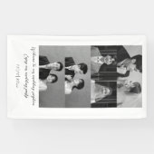 Zwart & Wit Welkom bij onze bruiloft minimalist Spandoek (Horizontaal)