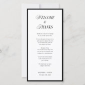 Zwart-wit welkom en Bedankt Classic Wedding (Voorkant)