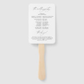 Zwart & Wit Welkom Huwelijksprogramma Hand Fan Handwaaier (Achterkant)