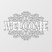 Zwart-wit welkomstdeur raamsticker (Vel)