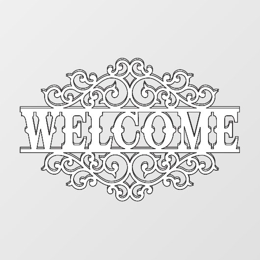 Zwart-wit welkomstdeur raamsticker (Vel)