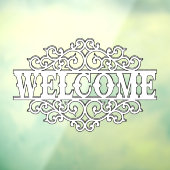 Zwart-wit welkomstdeur raamsticker (Vel 3)