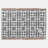 Zwart, Wit Wels Tapijtwerk Faux met Monogram Deken (Voorkant)