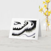 Zwart-wit Wenskaart Kaart (Gele Bloem)