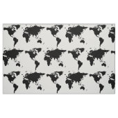 zwart-wit wereldkaart stof (Fat Quarter)