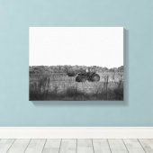 Zwart-wit werken in Cornfield 11x14 Canvas Afdruk (Insitu (Houten vloer))