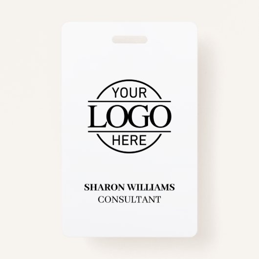 Zwart-wit werknemer-ID met aangepaste zakelijke Lo Badge (Voorkant)