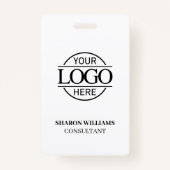 Zwart-wit werknemer-ID met aangepaste zakelijke Lo Badge (Achterkant)