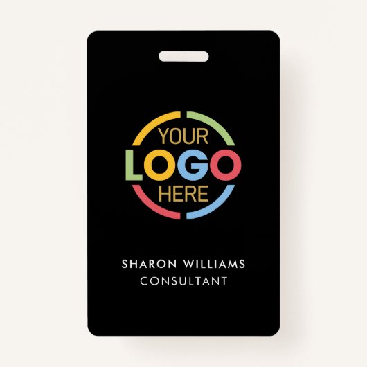 Zwart-wit werknemer-ID met aangepaste zakelijke Lo Badge (Voorkant)