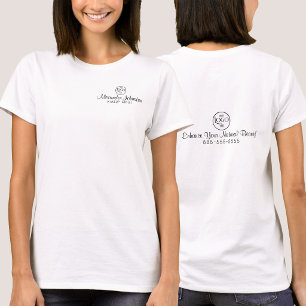 Zwart & Wit Werknemersnaam Zakelijk Logo T-Shirt