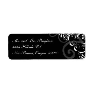 Zwart-wit werveling retouradres Label