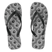 Zwart-wit wervelingen zijn hedendaags monochroom teenslippers (Voetbed)